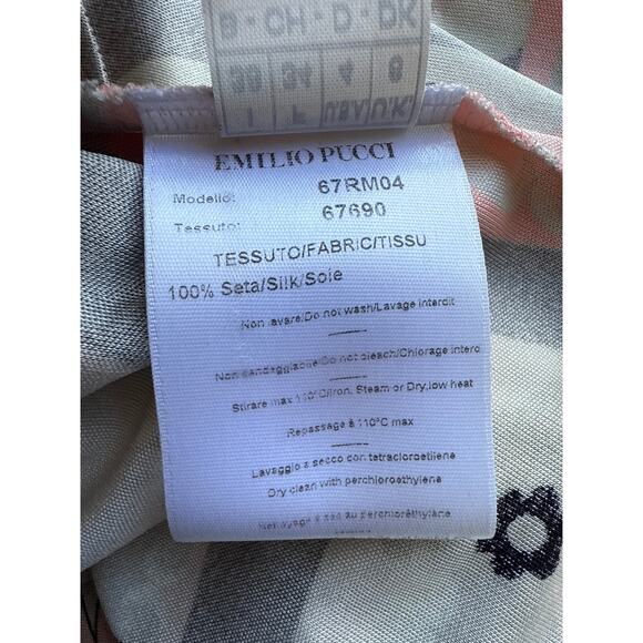 Vintage Emilio Pucci Silk Turtleneck Groovy Print Blouse Size 4 - Picture 8 of 9